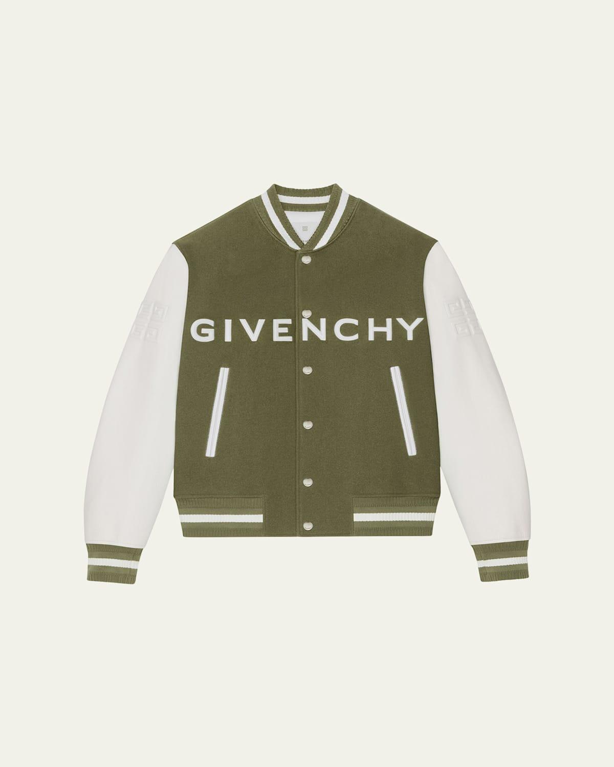 Mens Varsity Jacket In Wool And Leather Product Image