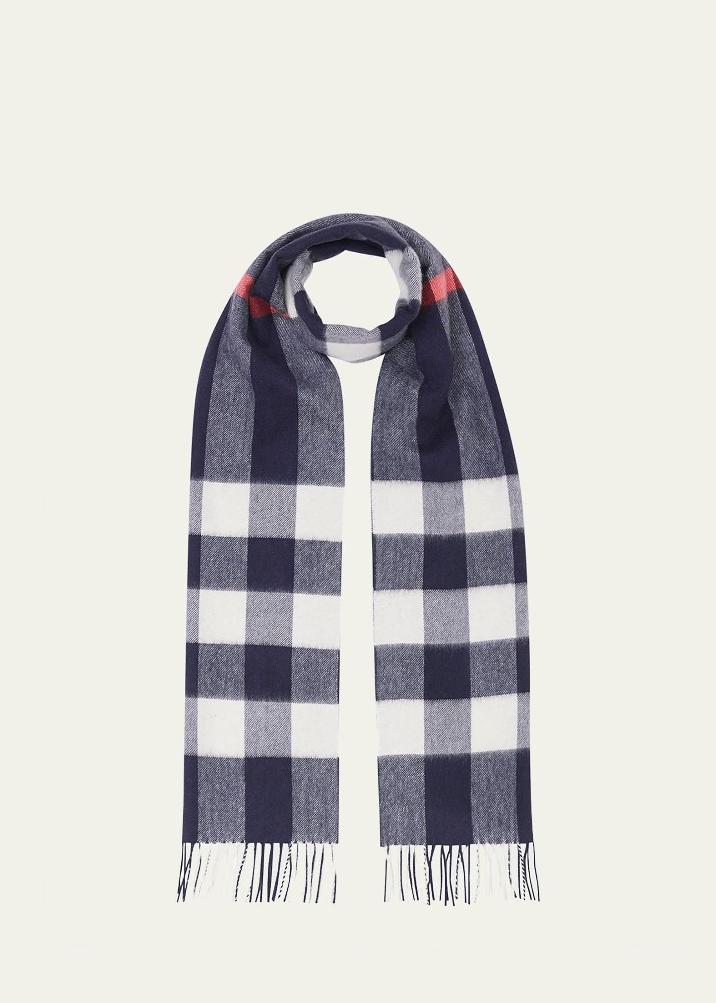 Mens Half Mega Check Cashmere Scarf Product Image