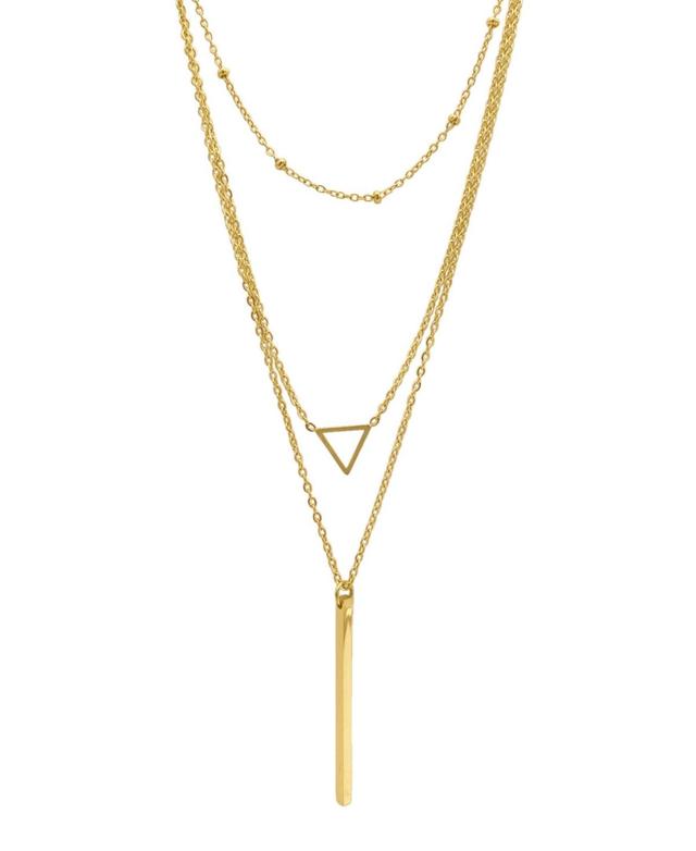 Adornia 14k Gold Plated Triple-Layer Pendant Necklace, Womens Product Image