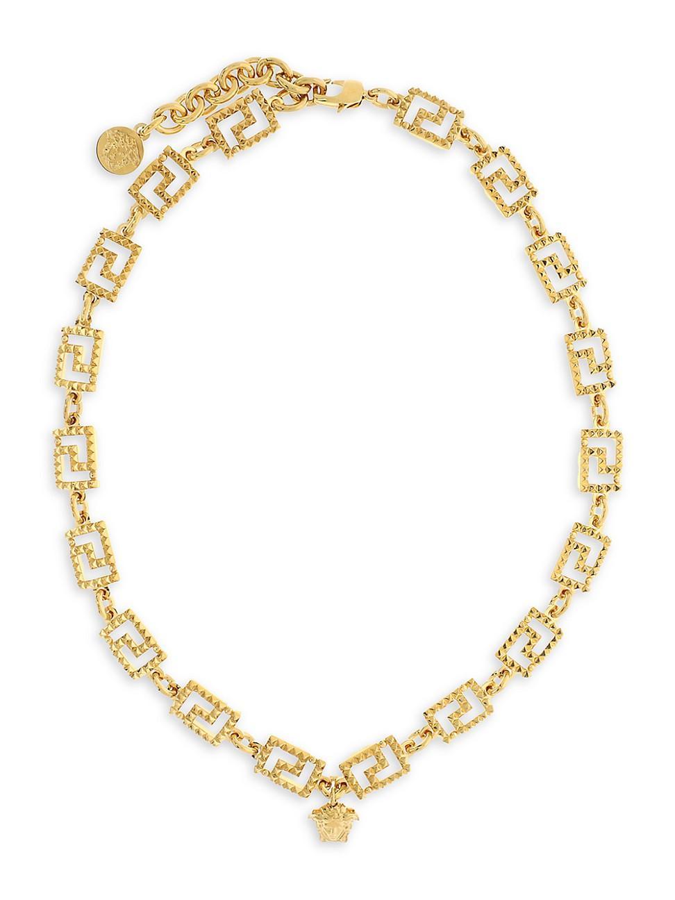 Versace Greca Studded Chain Link Necklace Product Image