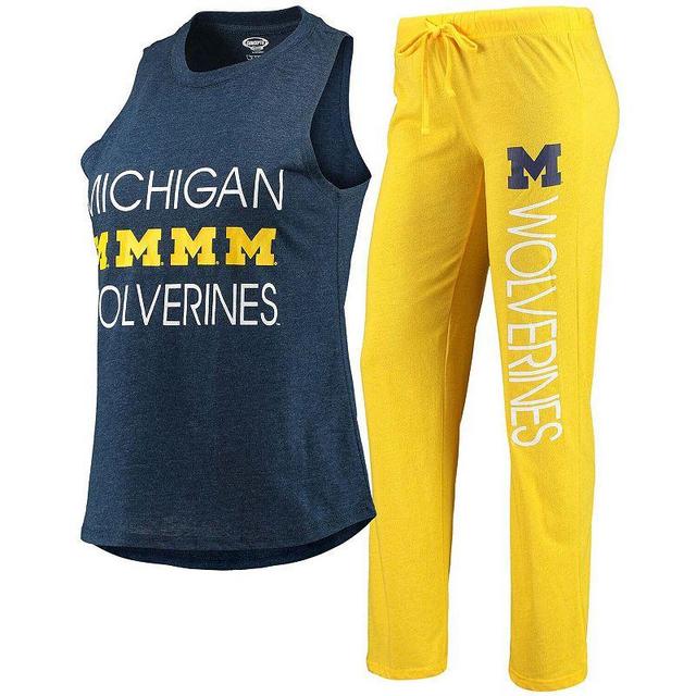 Womens Concepts Sport Maize/Navy Michigan Wolverines Tank Top & Pants Sleep Set Product Image