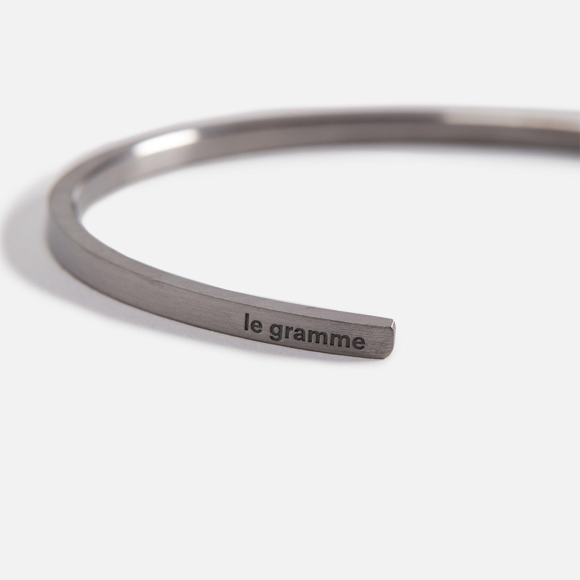 Le Gramme 7g Bracelet Slick Brushed 925 Black Sterling Silver -Silver / Black Male Product Image