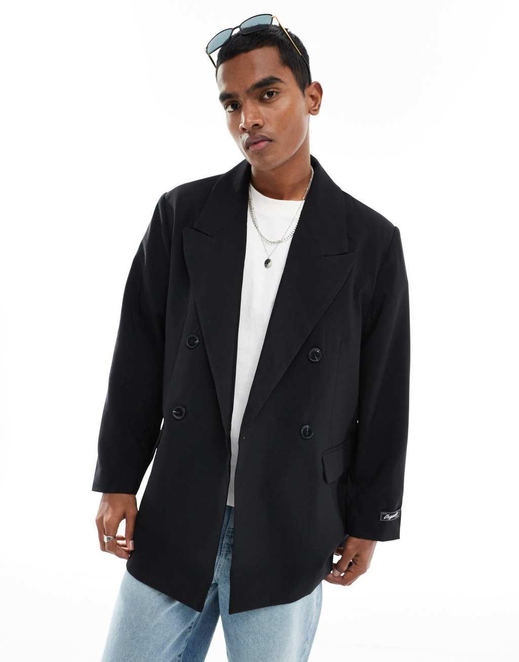 Jack & Jones oversized suit jacket in black Product Image