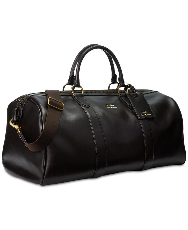 Men's Smooth Leather Duffel In Dark Brown Product Image