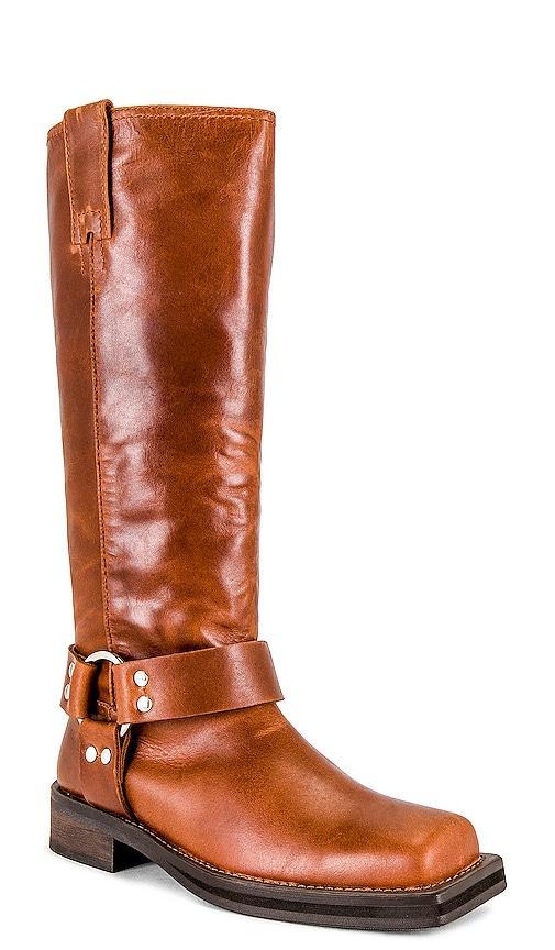 Tony Bianco Biker Boot in Cognac - Cognac. Size 10 (also in 5, 6, 7, 8, 9). Product Image