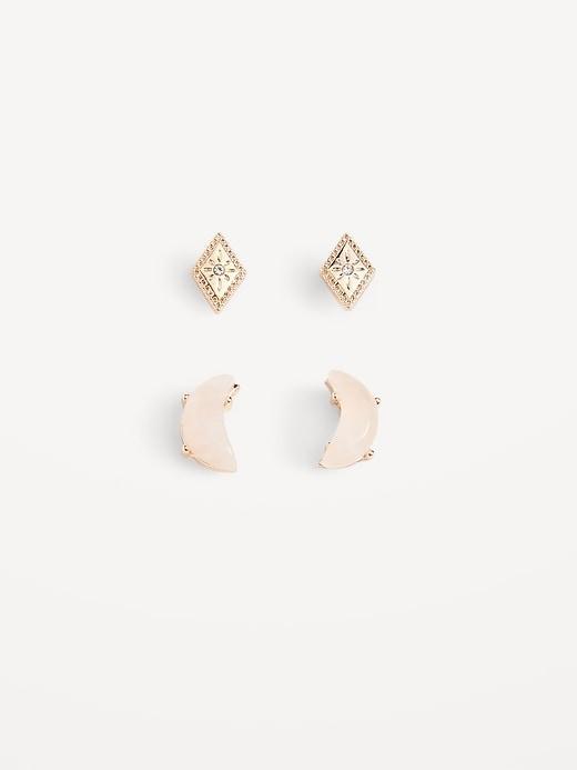 Gold-Tone Stud Earrings 2-Pack for Women Product Image