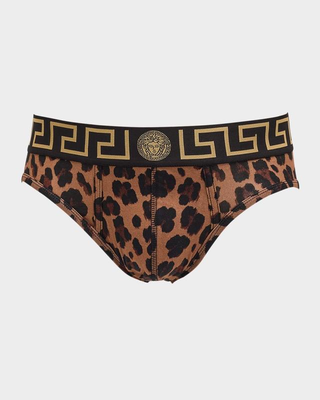 Mens Leopard-Print Low Rise Briefs Product Image