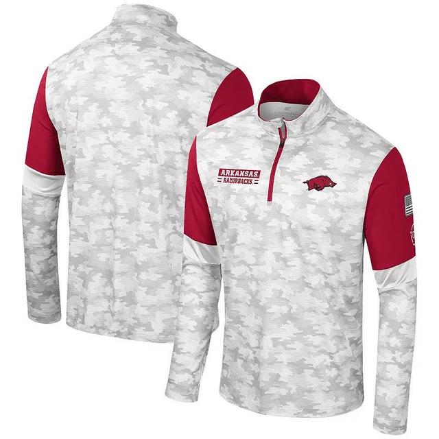 Mens Colosseum Camo Arkansas Razorbacks OHT Military Appreciation Tomahawk Quarter-Zip Windshirt Product Image