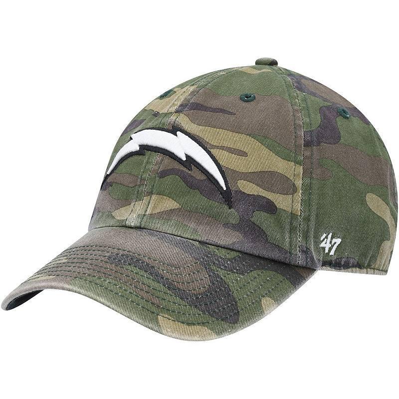 Mens 47 Camo Los Angeles Chargers Woodland Clean Up Adjustable Hat Product Image