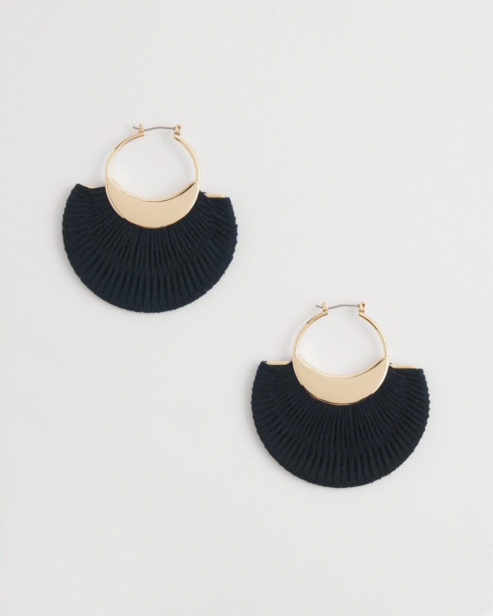 No Droop Navy Fan Hoop Earring   Chico's - Classic Navy - Women Product Image