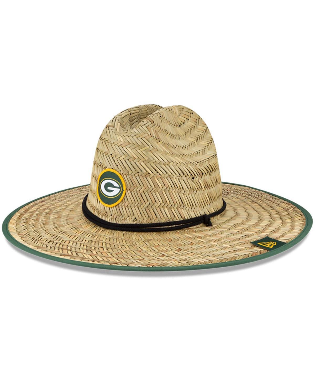 Mens New Era Natural Green Bay Packers NFL Training Camp Official Straw Lifeguard Hat Product Image