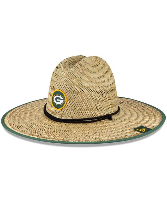 Mens New Era Natural Green Bay Packers NFL Training Camp Official Straw Lifeguard Hat Product Image