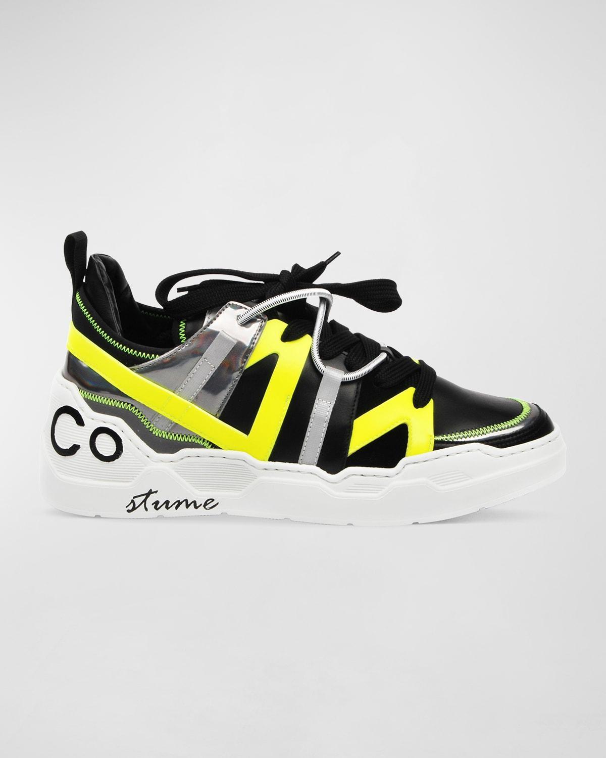 Mens Chunky Neon/Metallic Low-Top Sneakers Product Image