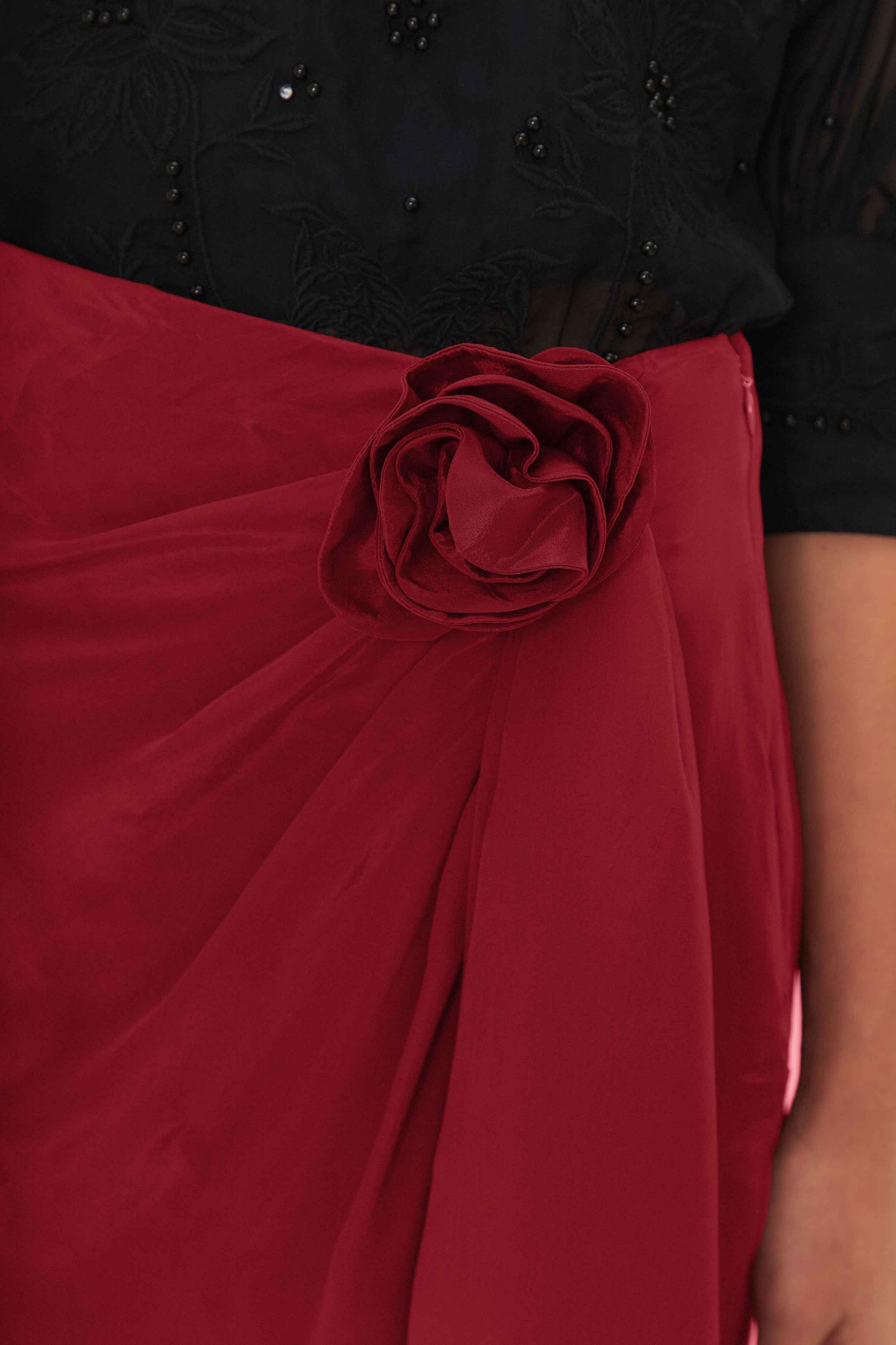 Red Midi Skirt Product Image