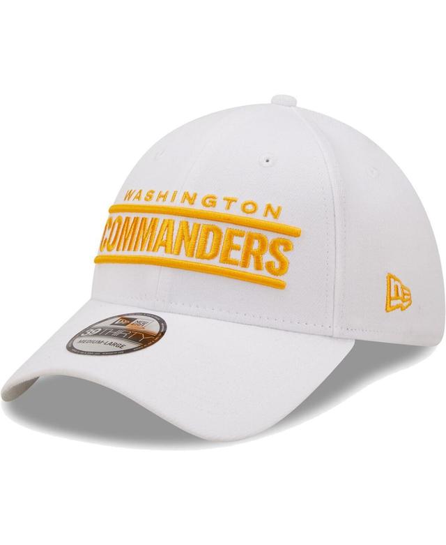 Mens New Era White Washington Commanders Wordmark Iced II 39THIRTY Flex Hat Product Image