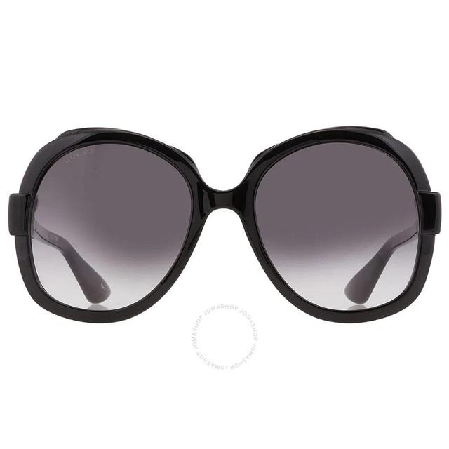 Grey Butterfly Ladies Sunglasses Gg1432s 001 57 In Black / Grey Product Image