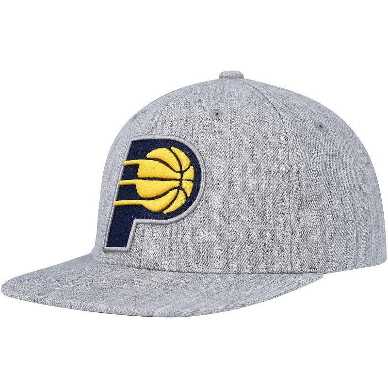 Mens Mitchell & Ness Heather Gray Indiana Pacers Hardwood Classics 2.0 Snapback Hat Product Image