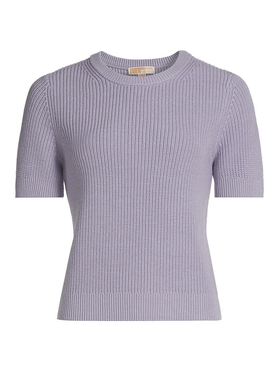 Womens Short-Sleeve Shaker Sweater Product Image