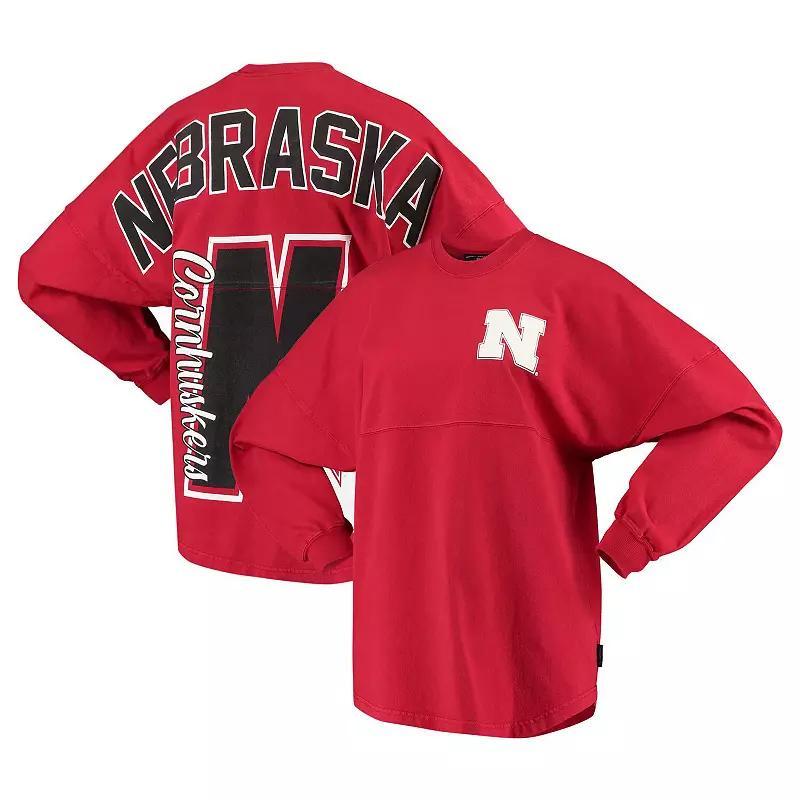 Womens Scarlet Nebraska Huskers Loud n Proud Spirit Jersey T-shirt Product Image