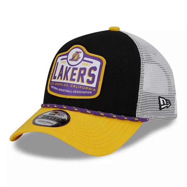 Mens New Era /Gold Los Angeles Lakers 2024 NBA All-Star Game A-Frame 9FORTY Trucker Hat Product Image