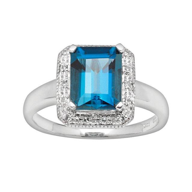 Sterling Silver London Blue Topaz & Diamond Accent Ring, Womens Product Image