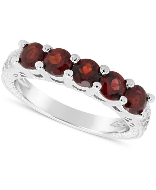 Garnet (1-1/2 ct. t.w.) Ring in Sterling Silver (Also Available White Topaz) - Peridot Product Image