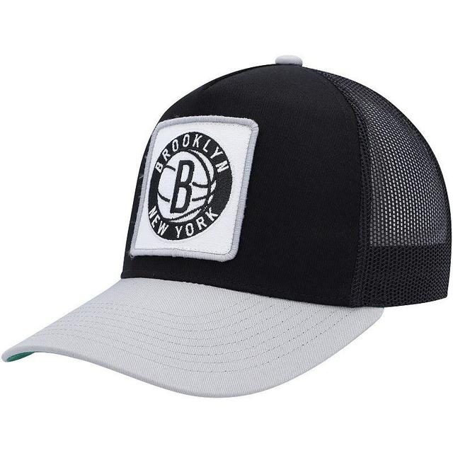 Mens Mitchell & Ness /Gray Brooklyn Nets SOUL Truck It Trucker Snapback Hat Product Image