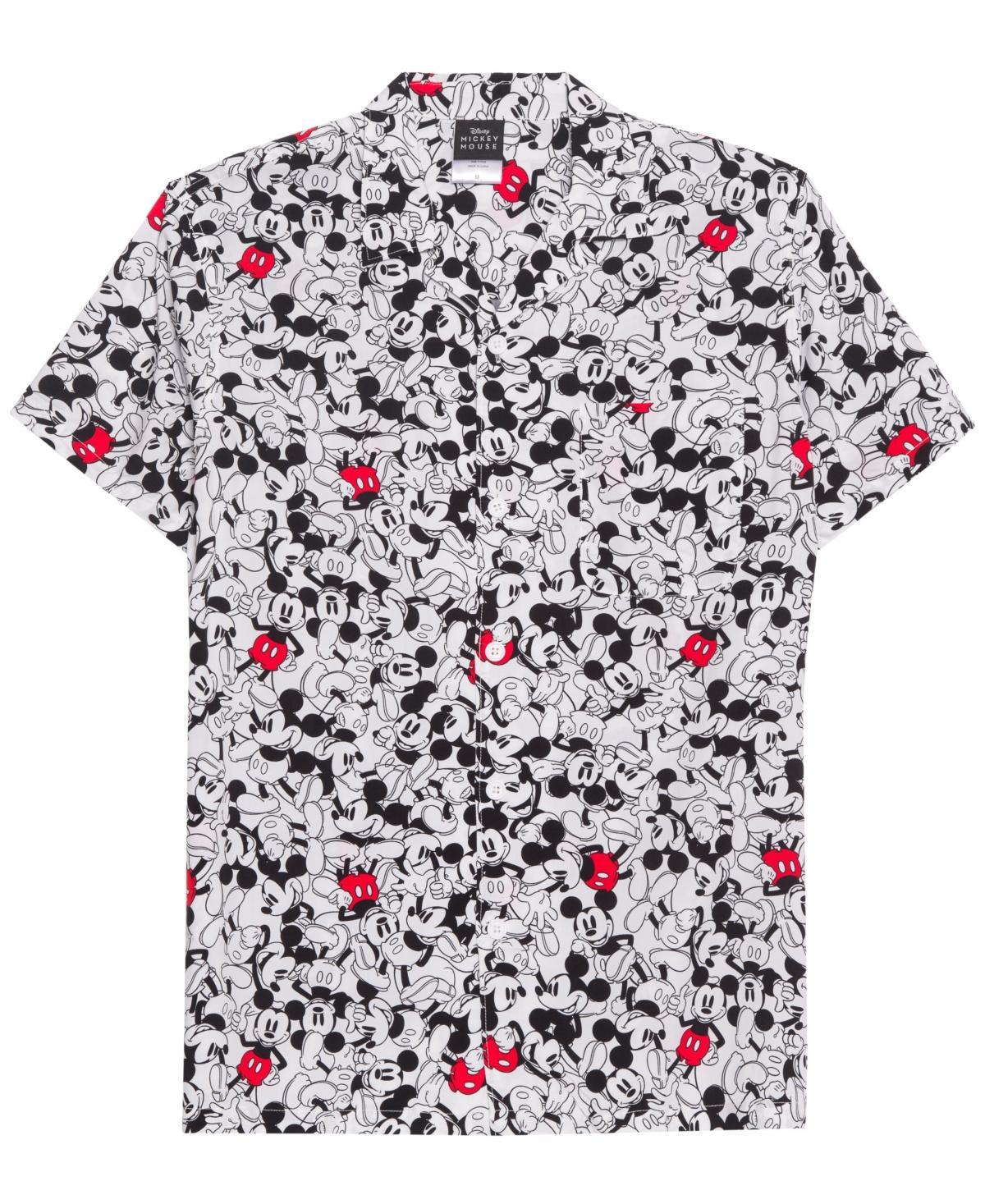 Disneys Mickey Mouse Mens Button-Down Camp Shirt Product Image