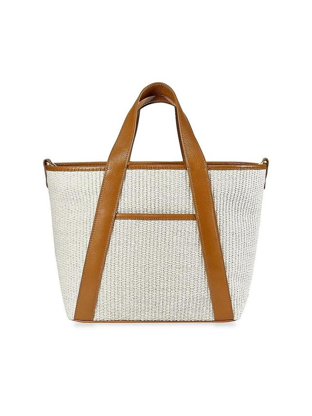 Womens Harper Raffia & Leather Tote Product Image