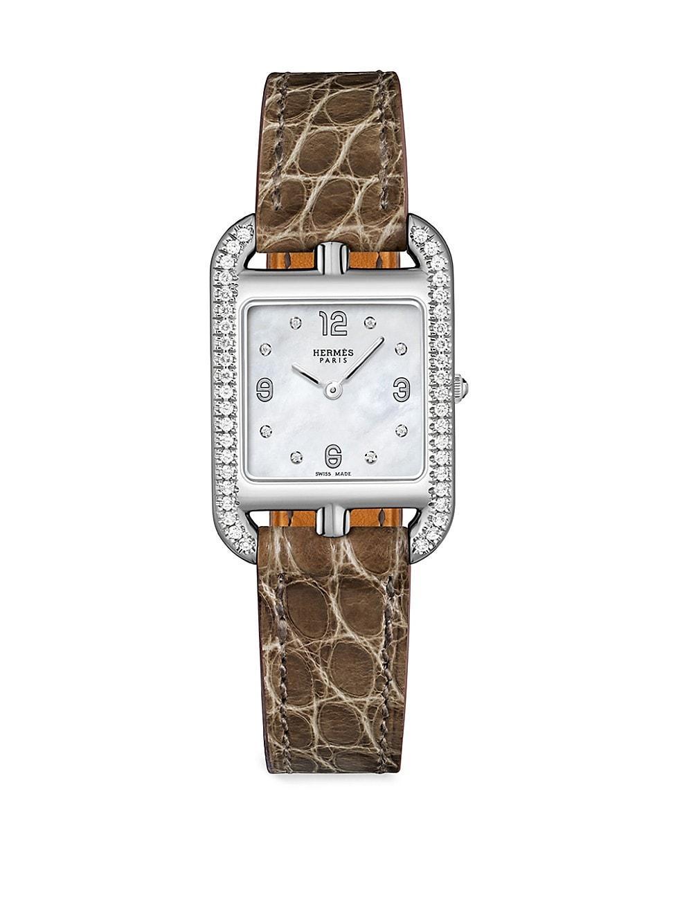 Womens Cape Cod Stainless Steel, 0.43 TCW Diamond & Alligator Leather Strap Watch/23MM Product Image