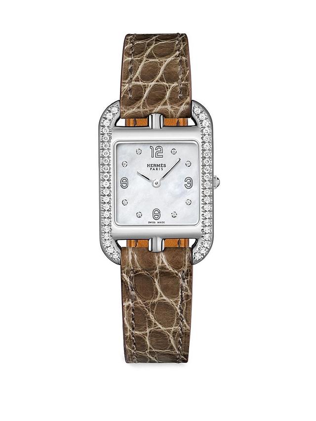 Womens Cape Cod Stainless Steel, 0.43 TCW Diamond & Alligator Leather Strap Watch/23MM Product Image