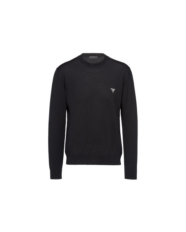 Superfine wool crew-neck sweater Product Image