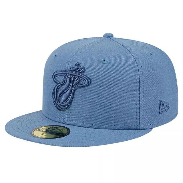 Mens New Era Blue Miami Heat Color Pack Faded Tonal 59FIFTY Fitted Hat Product Image