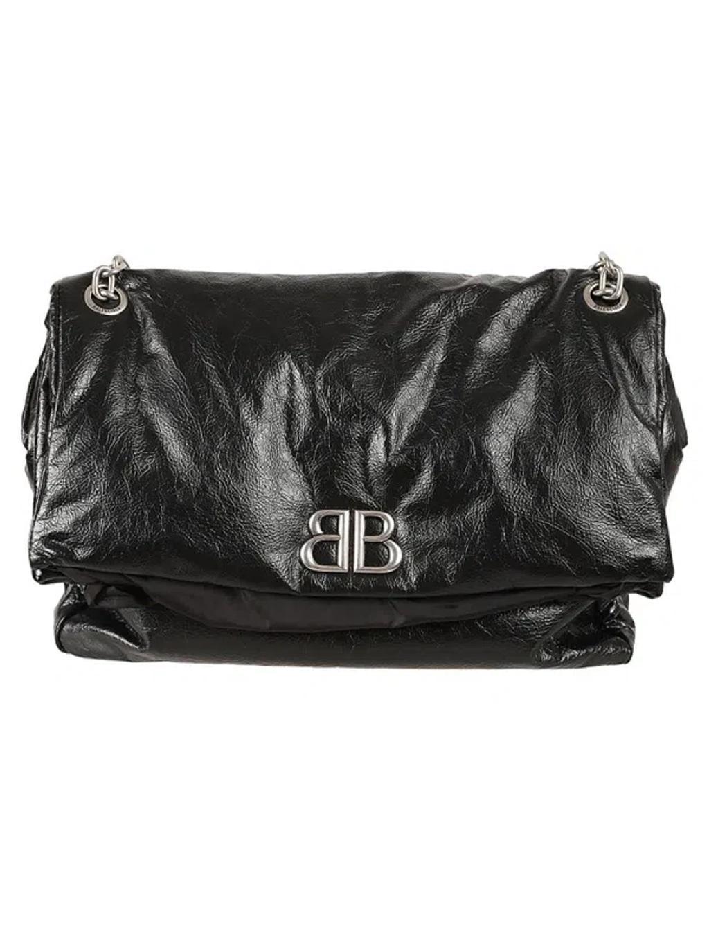 BALENCIAGA Monaco Chain Shoulder Bag In Black Product Image