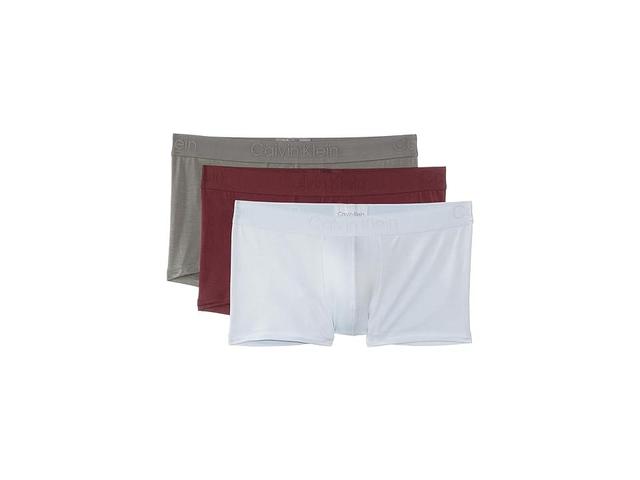 Calvin Klein Underwear CK Black Low Rise Trunks 3-Pack (Tawny Port/Arctic Ice/Charcoal Grey) Men's Underwear Product Image