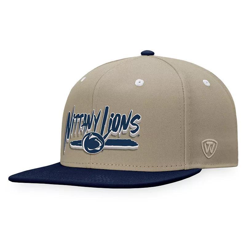 Mens Top of the World Khaki/Navy Penn State Nittany Lions Land Snapback Hat Product Image