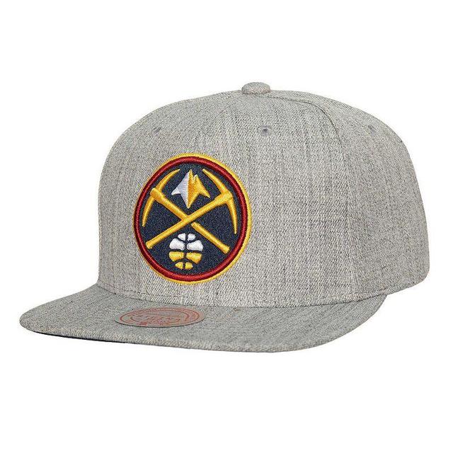 Mens Mitchell & Ness Heather Gray Denver Nuggets Hardwood Classics 2.0 Snapback Hat Product Image