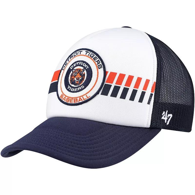 Mens 47 White Detroit Tigers Cooperstown Collection Wax Pack Express Trucker Adjustable Hat, Blue Product Image