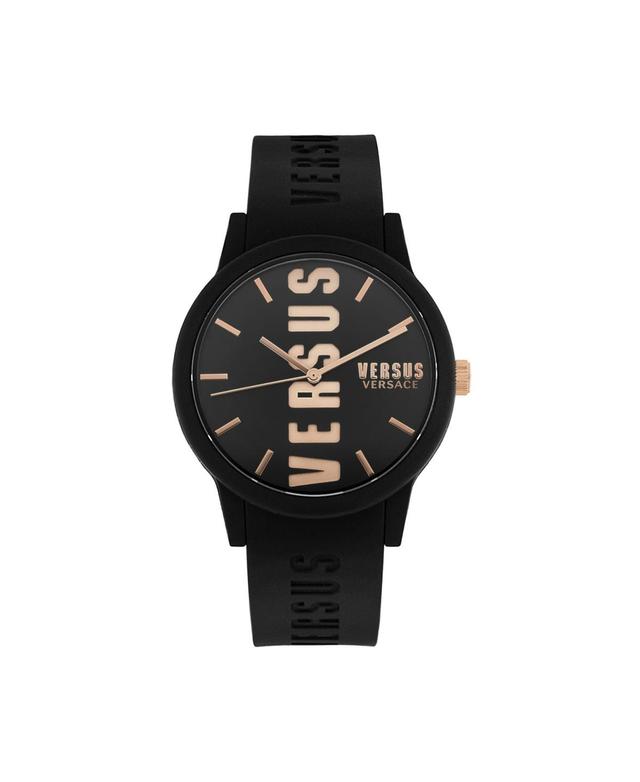 Versus Versace Mens Barbes Silicone Quartz Black Silicone Strap 40mm - IP Black Product Image