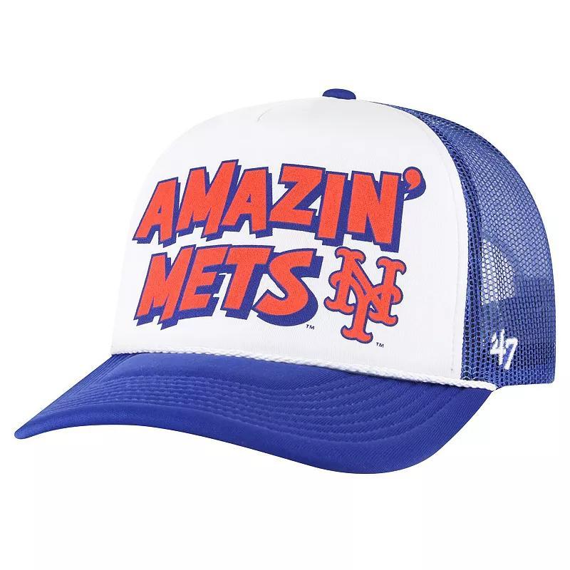 Mens 47 Royal New York Mets Retro Region Foam Trucker Adjustable Hat Product Image