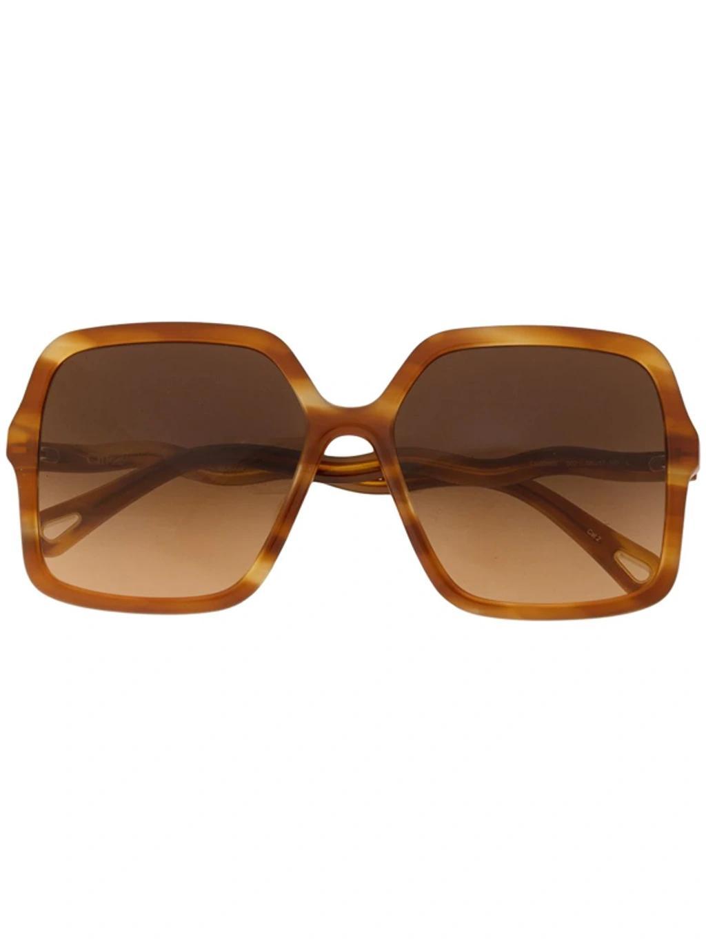 Zelie Oversized Square-frame Tortoiseshell Acetate Sunglasses In Brown Product Image