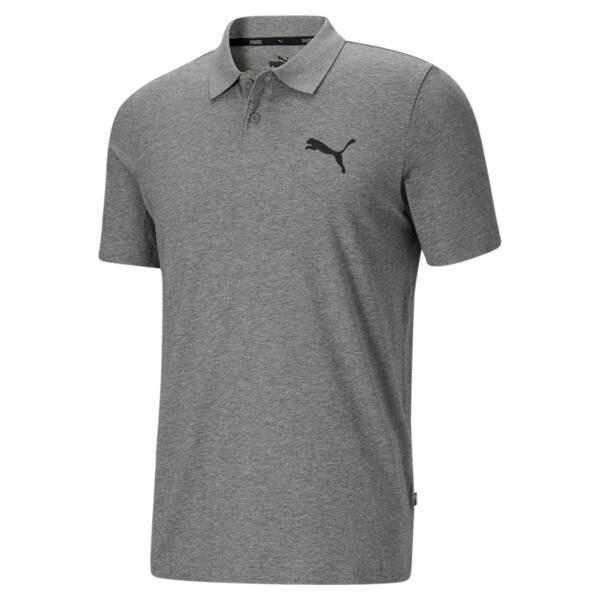 PUMA Essentials Men's Jersey Polo in Medium Grey Heather Product Image