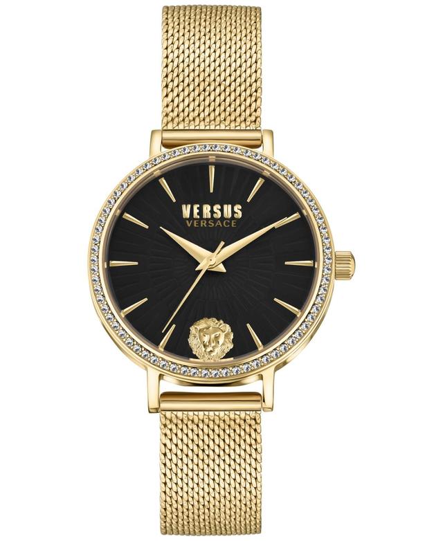 Versus Versace Womens Mar Vista Gold Ion-Plated Mesh Bracelet Watch 34mm Product Image