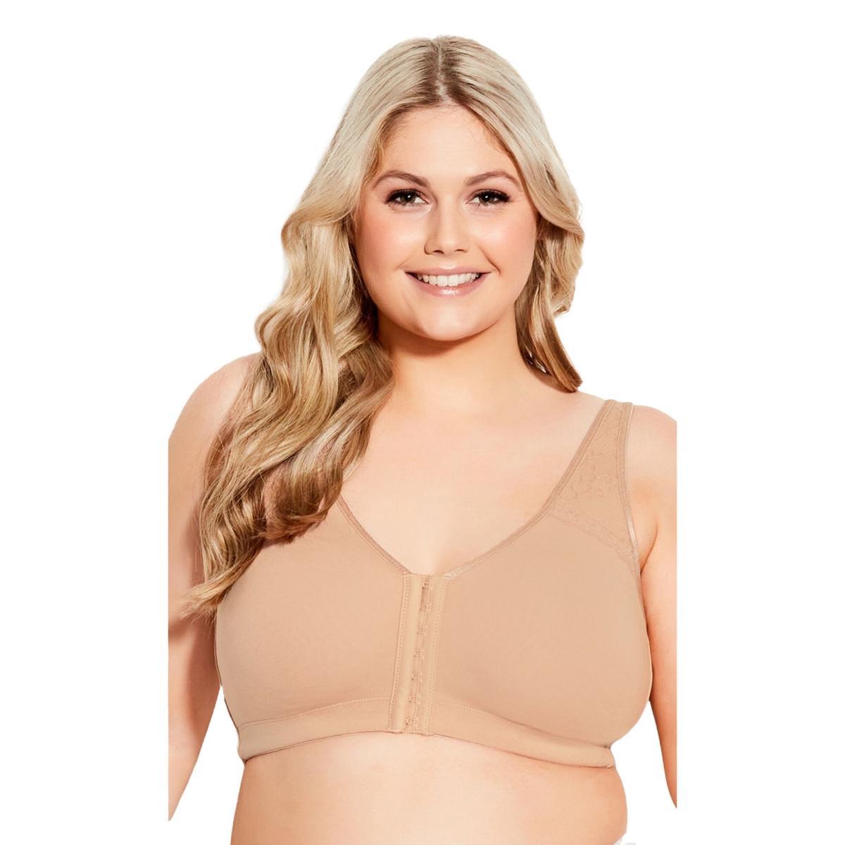 Avenue Womens Comfort Cotton Wire Free Front Close Bra Product Image