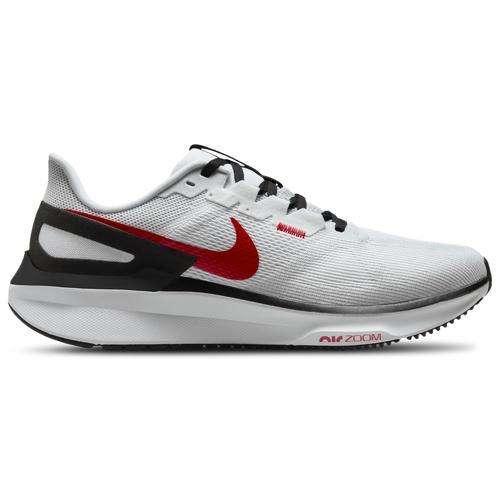 Nike Mens Nike Air Zoom Structure 25 - Mens Running Shoes White/Black/Fire Red Product Image