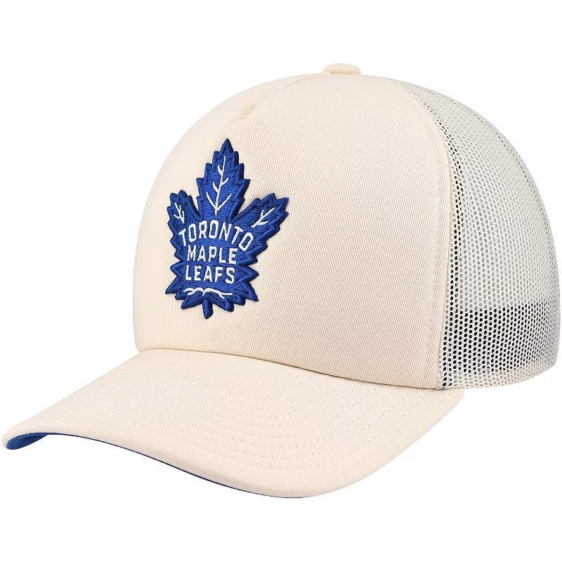 Mens Mitchell & Ness Cream Toronto Maple Leafs Foam Front Trucker Adjustable Hat Product Image