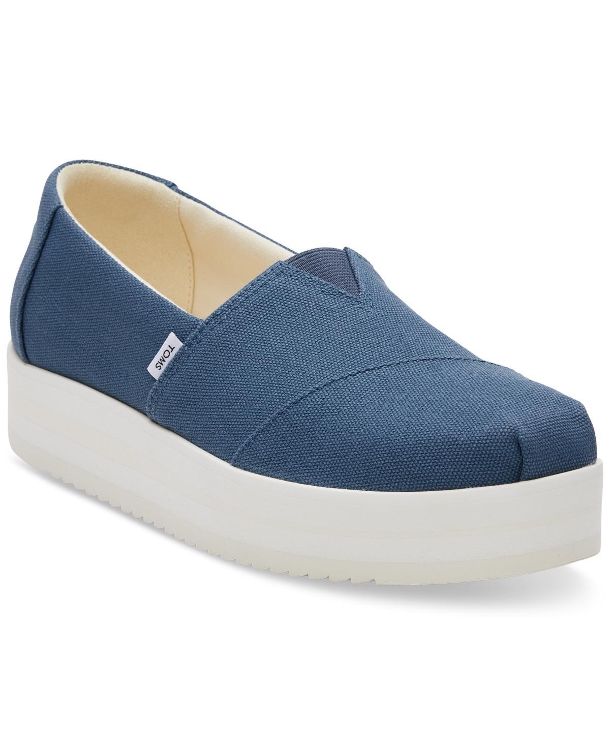 Toms Womens Alpargata Canvas Slip On Platform Flats Product Image