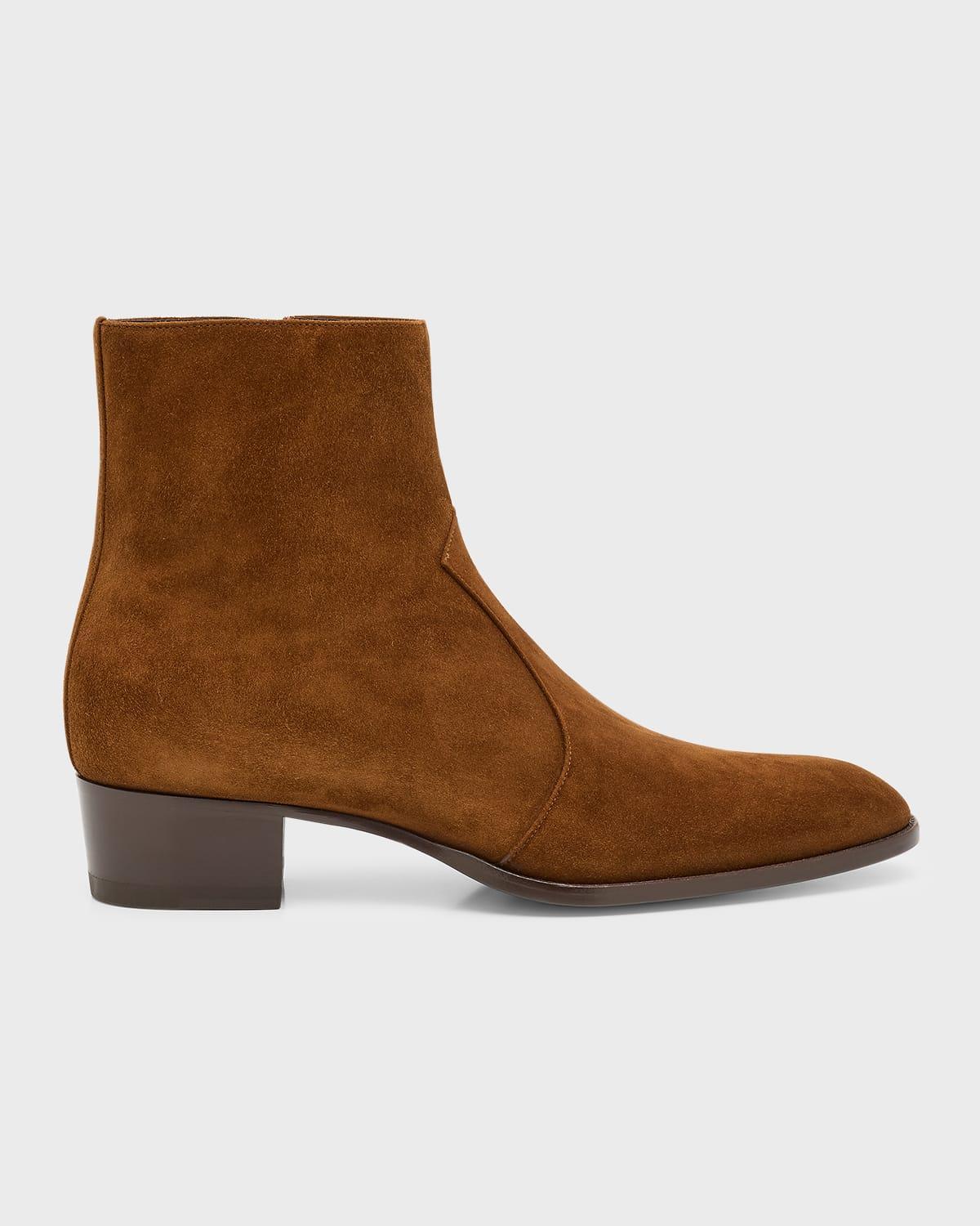 Mens Wyatt 40 Suede Zip Ankle Boots Product Image