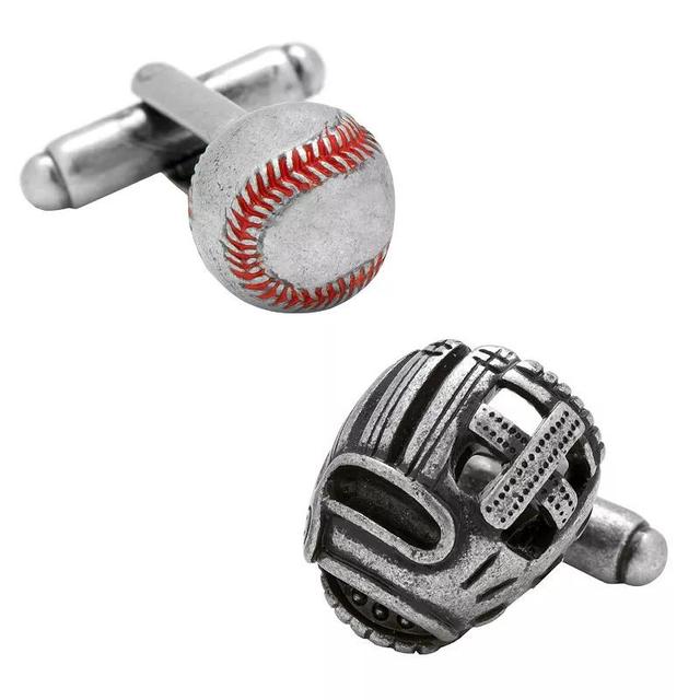 Mens Cuff Links, Inc. Baseball & Glove Cuff Links Product Image