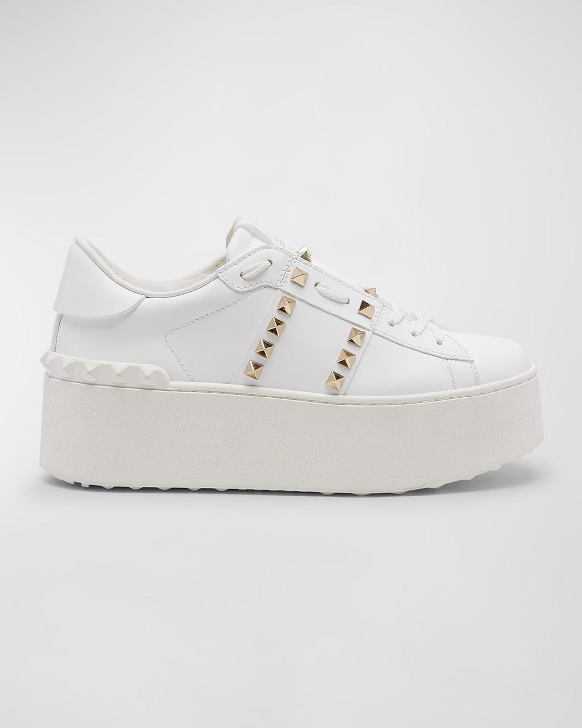 Womens Flatform Rockstud Untitled Sneakers In Calfskin Product Image